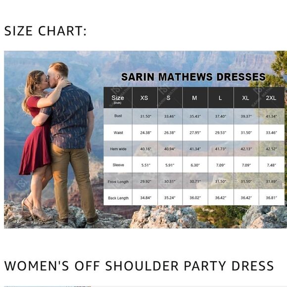 NWT Sarin Mathews Womens Off Shoulder Short Sleeve High Low Cocktail Dress … - Picture 5 of 12